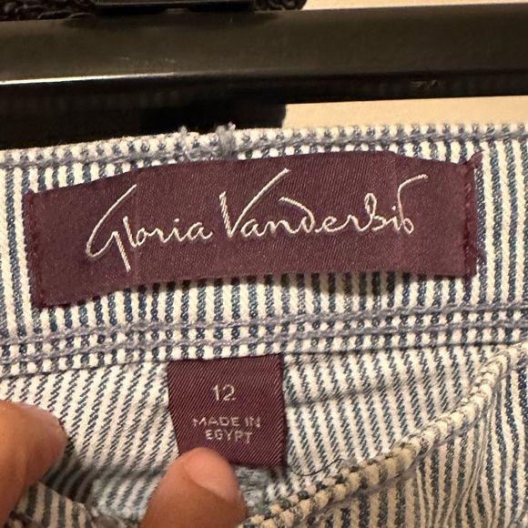 Gloria Vanderbilt Blue Ankle Cropped Striped Jeans Women’s Size 12. NWOT - Picture 4 of 10